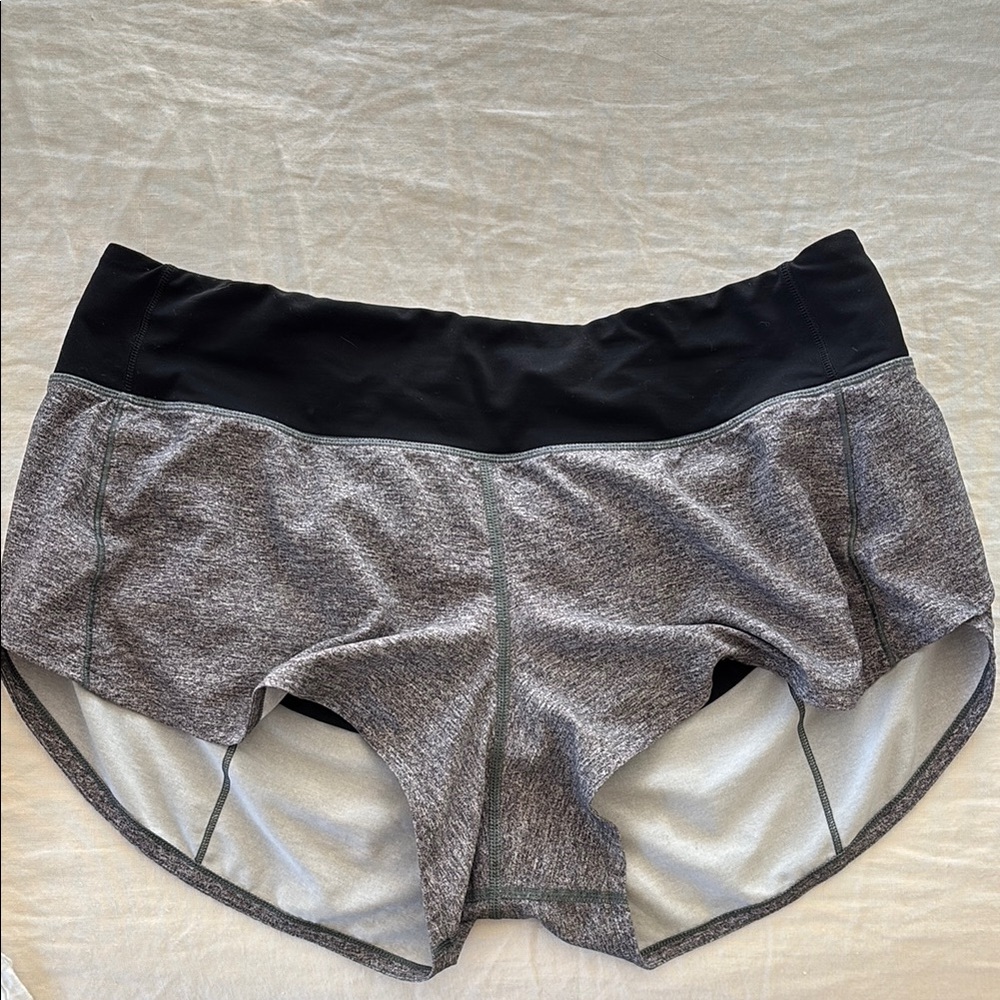 Lululemon Athletica Gray and Black Athletic Shorts